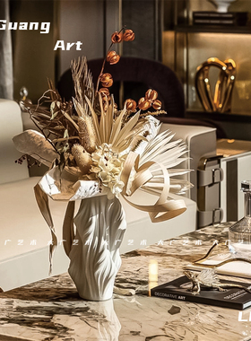 陶瓷花器装饰花艺托盘意式轻奢