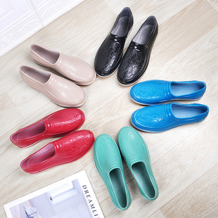 牛筋底浅口春秋雨鞋女防滑防水胶鞋厨房家用水鞋时尚款外穿雨靴男