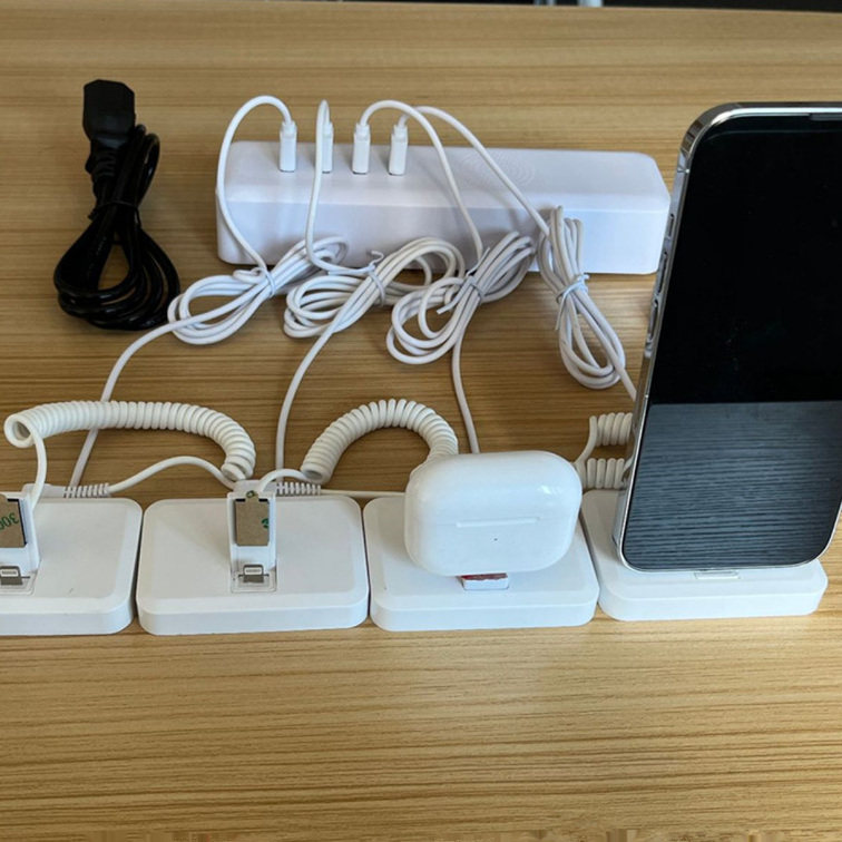 桌面多路手机防盗器展示架适用华为体验柜台苹果充电报警器一拖六