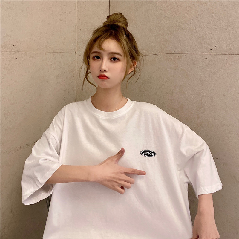 實拍恤女寬鬆短袖年新款韓版上衣夏