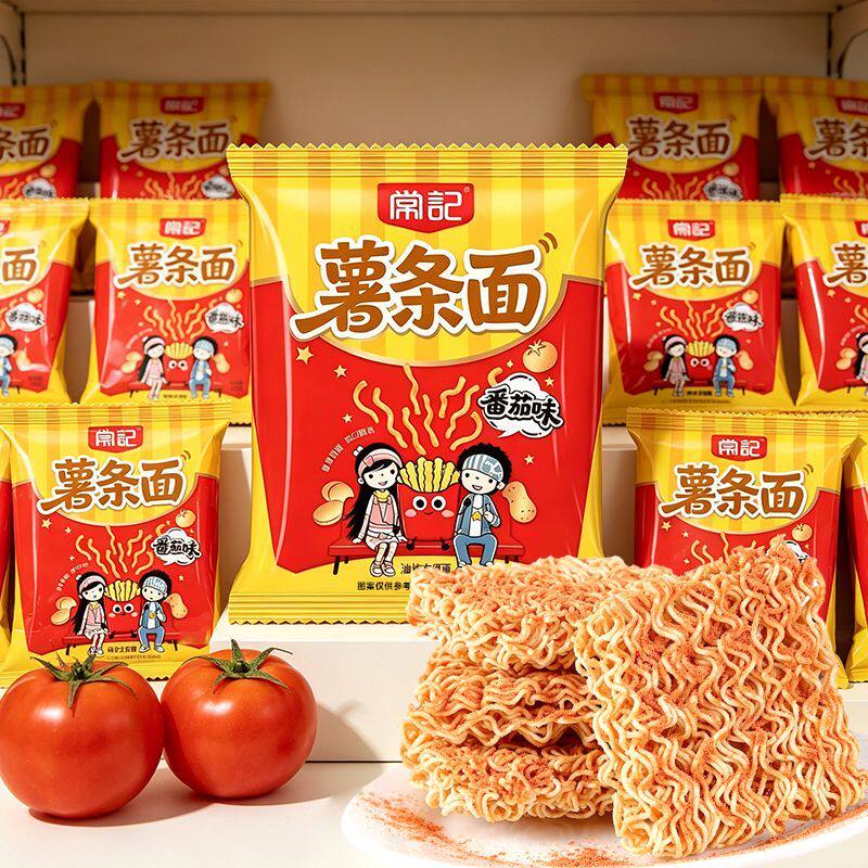 常记番茄味薯条干脆面网红零食