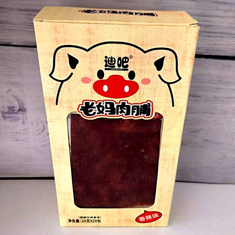 迪吧老妈肉脯香辣味肉干好吃解馋追剧出游零食一盒20袋实惠包邮