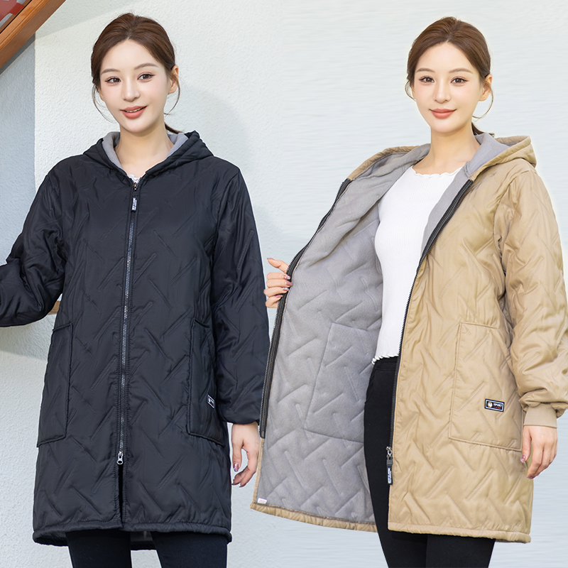 加绒夹棉简约防污保暖罩衣