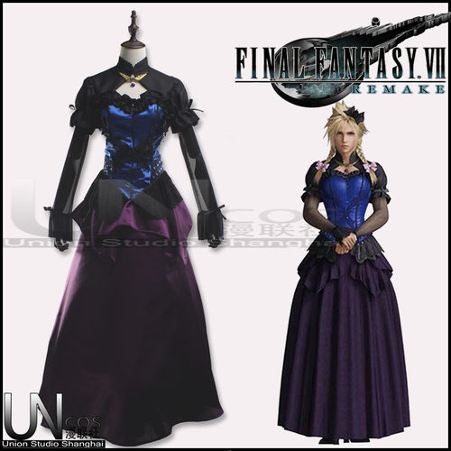 最终幻想7 重制版FF7 克劳德女装 COSPLAY服装实拍
