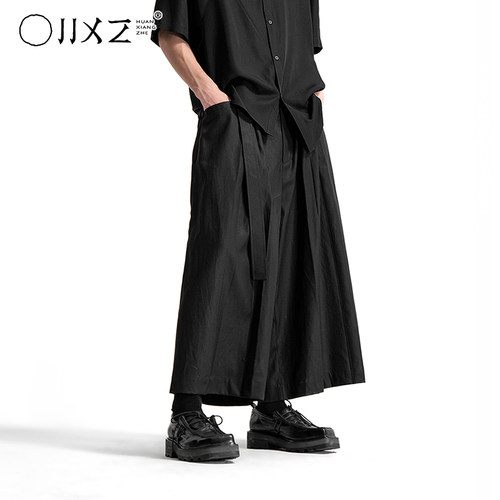 幻象者日系原创宽松八分裤