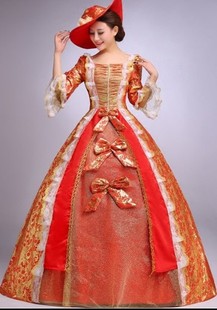 欧洲宫廷英国女皇服装欧式女舞蹈服拖尾公主裙礼服古装演出服