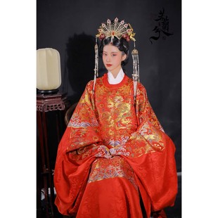 【出租】若兰兮明制子孙龙婚服男女全套大衫圆领袍马面霞帔汉婚服