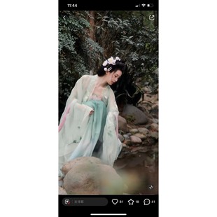 出租钟灵记十二花神碧波仙荷花仙子汉服写真摄影服装新娘晨袍礼服