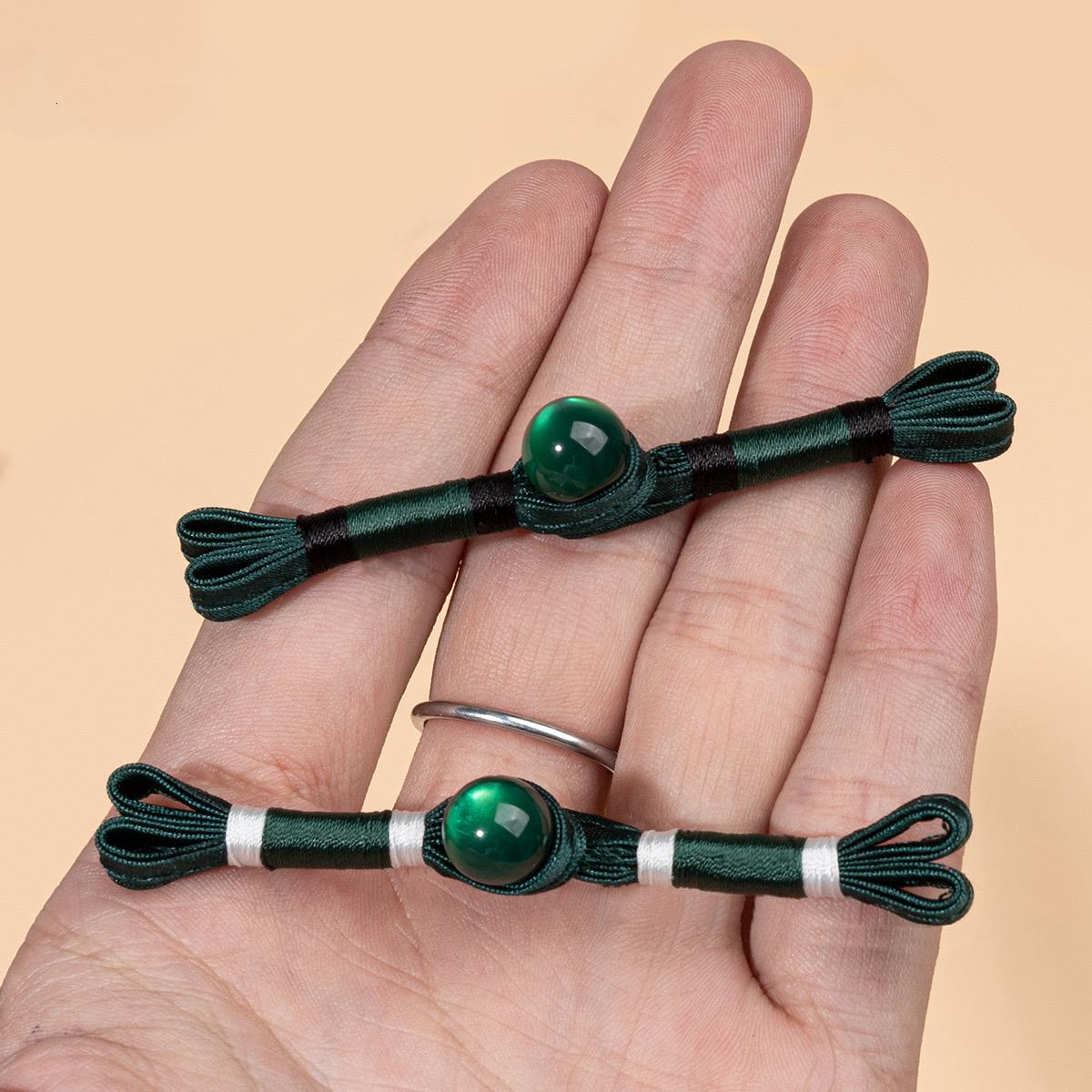 旗袍盘扣玉珠三色燕尾绕线一字扣唐装汉服国风装饰扣国潮中式辅料