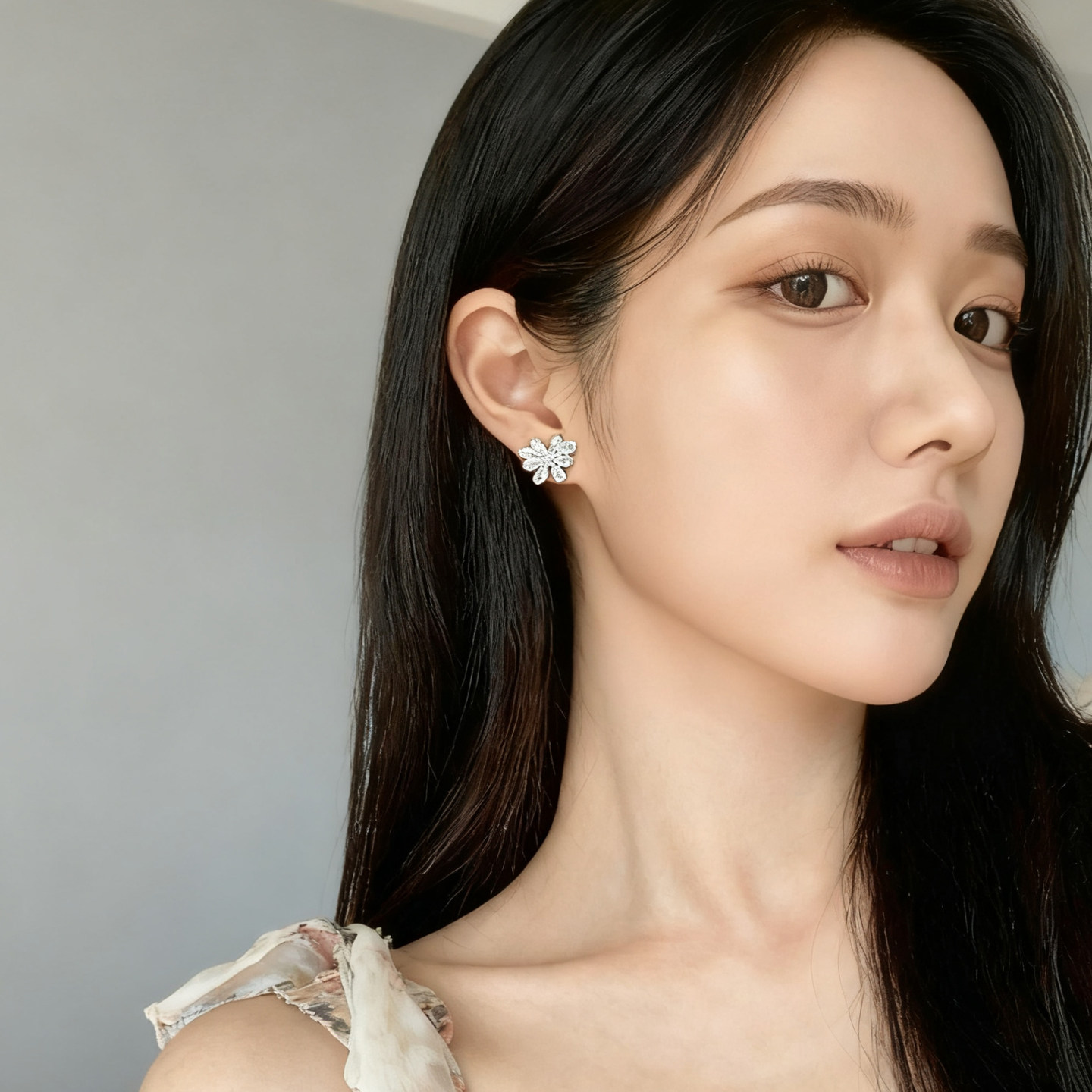 超闪蝴蝶花锆石耳钉女轻奢高级感气质耳环2026新款爆款耳饰精致