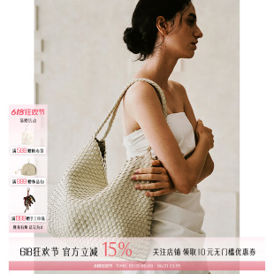 FRINGES 设计师 26新款复古简约休闲编织HOBO包 SOLSOL