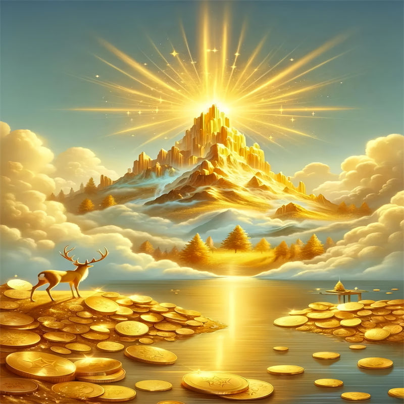 新款日照金山镇宅招财贴纸客厅玄关商铺墙上装饰遮瑕贴纸防水自粘图片