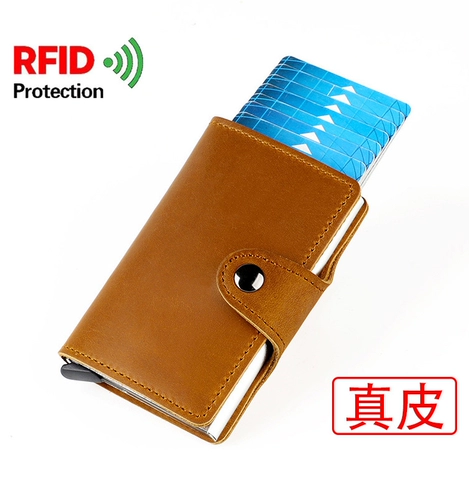 Автоматический антимагнитный картхолдер, защитная сумка, карточки, набор, анти-кража, из натуральной кожи