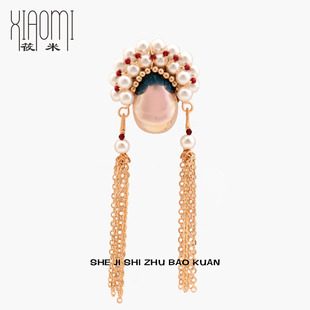 国潮艺术刀马旦胸针手工定制饰品高级感珍珠别针古典胸花配饰礼物