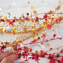 五角星7.5米圣诞装 饰藤条铁丝彩带毛条拉花挂件节日布置花环亮片