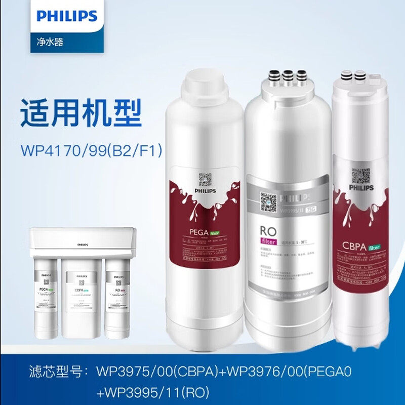 飞利浦净水器PEGA净水机B2/ F1反渗透RO纯水机wp4170/99滤芯F400