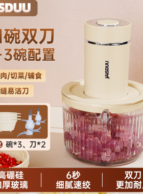 2025新款电动绞肉机搅拌蒜蓉泥器辣椒粉搅馅绞馅机多功能料理机