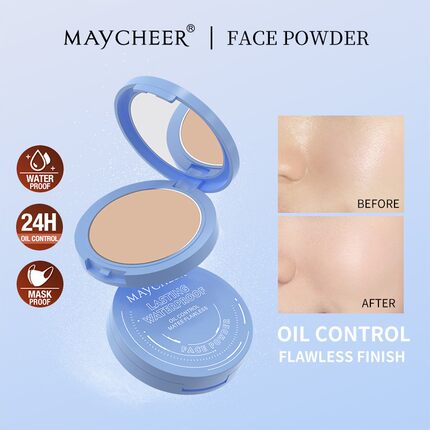 MAYCHEER美茜儿 雾面粉饼细腻丝滑防水控油轻薄自然自然裸妆