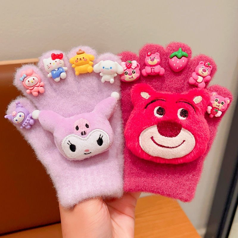 儿童手套秋冬可爱女童卡通库洛米毛绒五指套小女孩防风保暖分指套,童装/婴儿装/亲子装,手套,淘宝优惠券,粉丝福利购,淘宝优惠卷