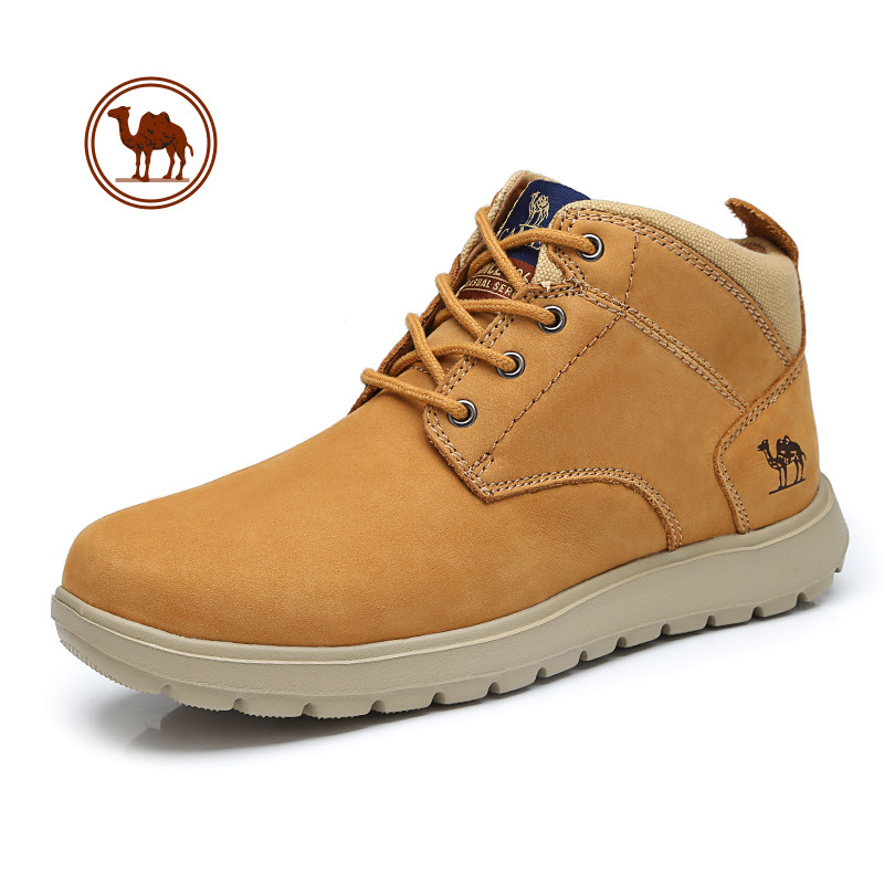 骆驼牌男靴冬季休闲百搭工装鞋头层牛皮男士休闲鞋牛皮短靴男鞋子