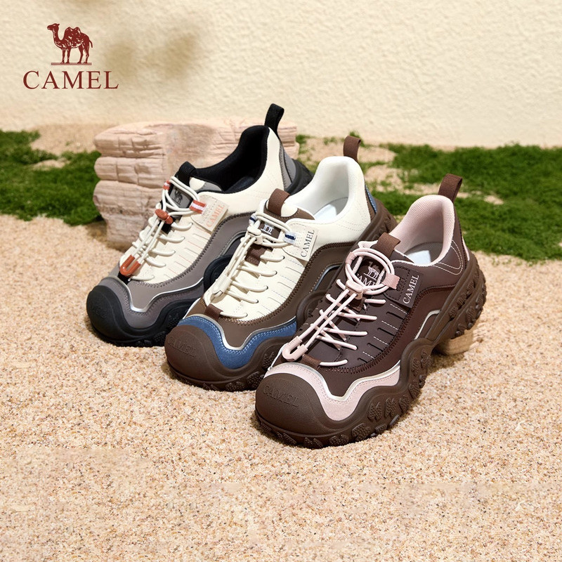 骆驼运动鞋女士2025秋季新款撞色厚底丑萌鞋女时尚户外休闲鞋女鞋,流行男鞋,时尚休闲鞋,淘宝优惠券,粉丝福利购,淘宝优惠卷