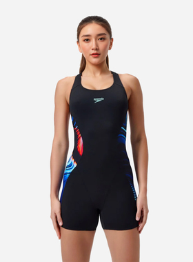 speedo速比涛连体泳衣女平角专业训练修身遮肉显瘦泡温泉游泳衣