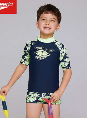 Speedo/速比涛婴幼儿2-7岁男女童分体短袖游泳衣防晒套装习泳服