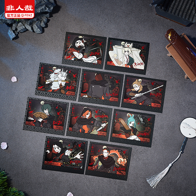 非人哉×刺客信条联名拍立得盲盒动漫周边古风UV烫红原创收藏卡牌
