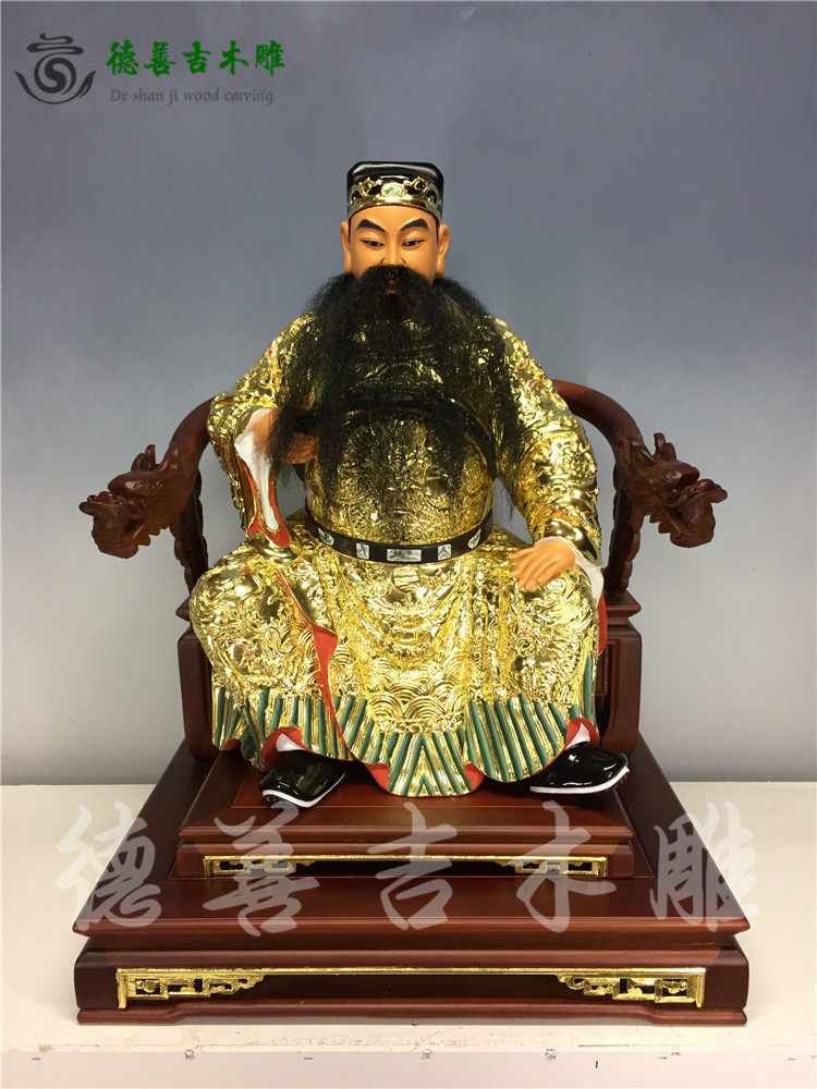 木雕文昌帝君神像张亚子香樟木精雕台湾工艺三脱尺六德善吉供奉