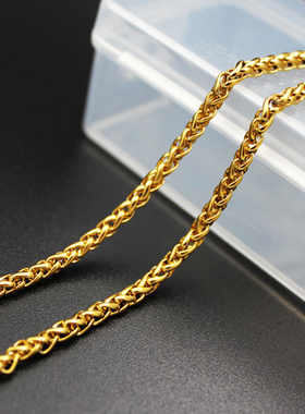 金色素链不掉色龙骨项链钛钢花篮肖邦男单裸新鲜学生简约情侣毛衣