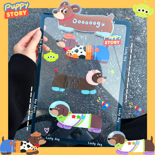 夹板写字画画垫板书写工具高透亚克力加厚可爱创意童趣玩具腊肠狗