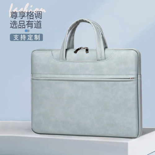 单肩手提电脑包定制logo皮膜防水