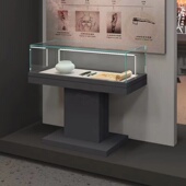 烤漆玻璃柜台古董翻盖液压柜 博物馆玉器书法字画展览陈列柜