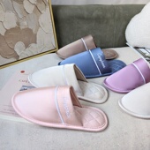 日系轻奢ins风美拉德缎面刺绣情侣家居酒店配晨袍春秋室内拖鞋