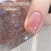 2024夏天新款 学生亮晶晶显白裸色可撕拉手脚水性指甲油免烤快干