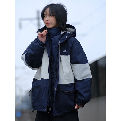 可拆卸白鸭绒羽绒服三合一外套