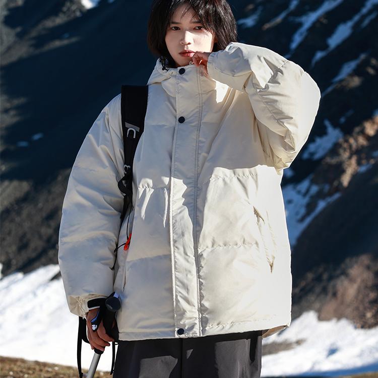 冬季保暖连帽90白鸭绒羽绒服