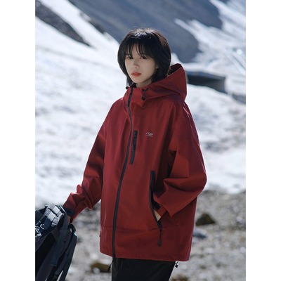 户外登山防水压胶冲锋衣外套