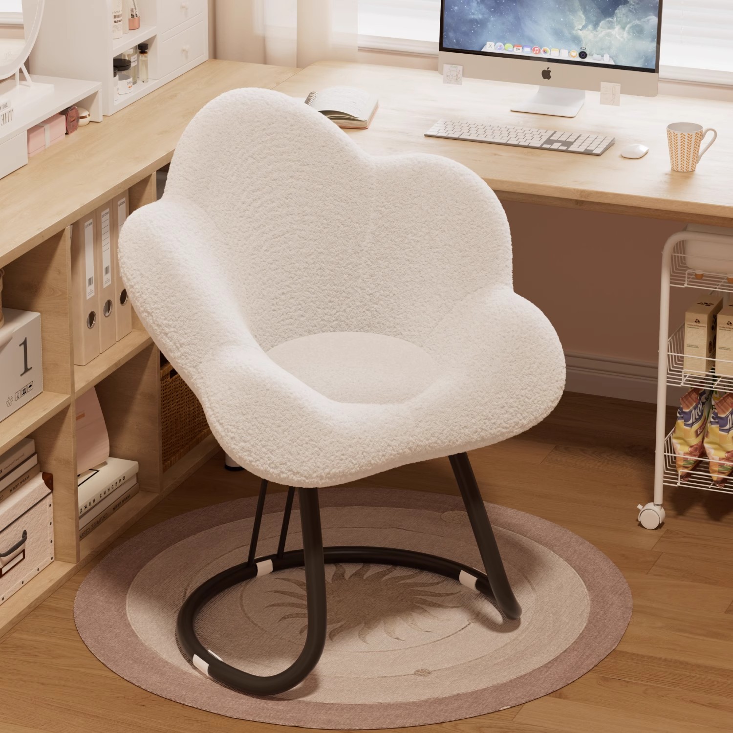 奶油风轻奢网红同款高级感花瓣椅