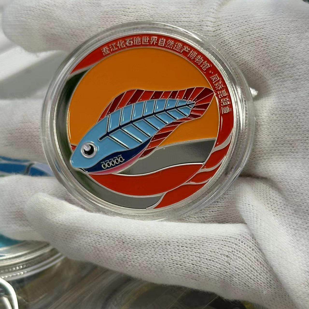 澄江化石博物馆纪念章凤娇昆明鱼云南澄江旅游纪念送人创意礼物