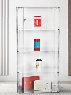亚克力展示柜有机玻璃塑料乐高玩具模型精品透明柜带锁展示架收纳