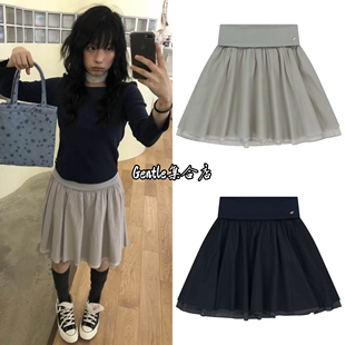 现货 coyseio 26新款慵懒气质百搭双层拼接蓬蓬裙半身裙短裙女