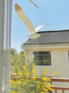 会飞的海鸥手工制作木制空中吊饰民俗酒店平衡挂饰玩具飞鸟卧室版