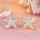 2026耳环爆款 圆脸显瘦小巧精致气质甜美满钻海星耳钉闪钻耳钉耳饰
