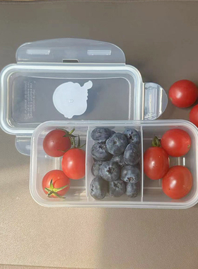 普业300ML便携式三格长方形保鲜盒零食分隔盒1095原（ALG-2538）