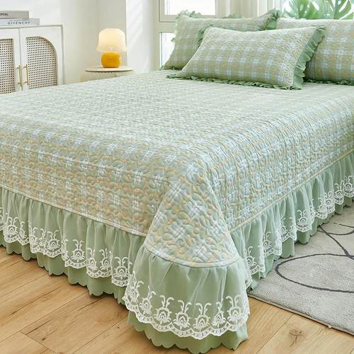 2025新款水洗棉麻床盖三件套