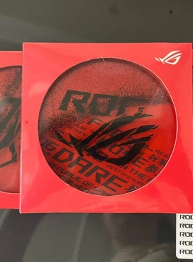 ROG玩家国度信仰败家之眼红色闪金ROG周边限量装饰流沙杯垫