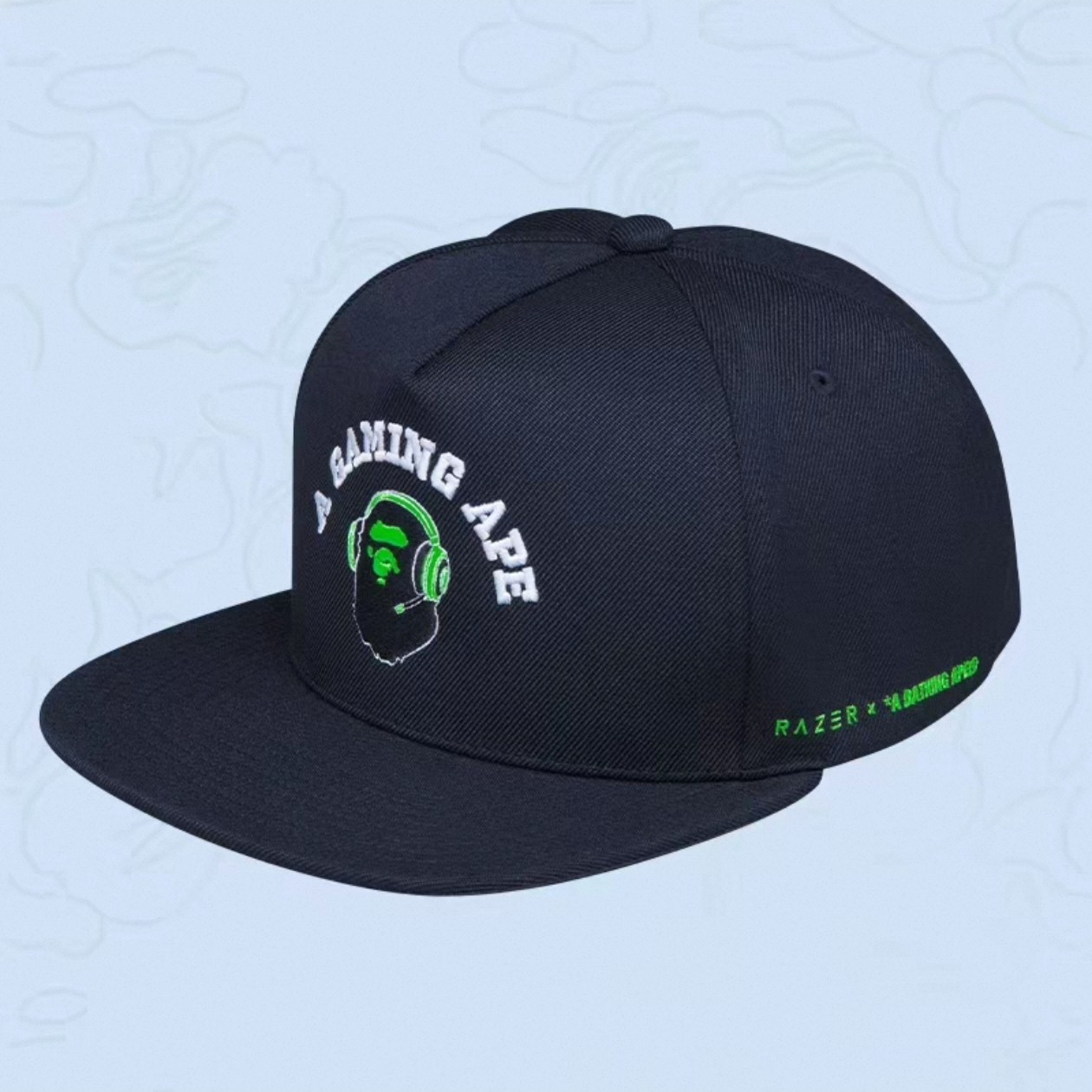 雷蛇Razer X BAPE联名限定款棒球鸭舌帽帽沿周边收藏礼物绝版