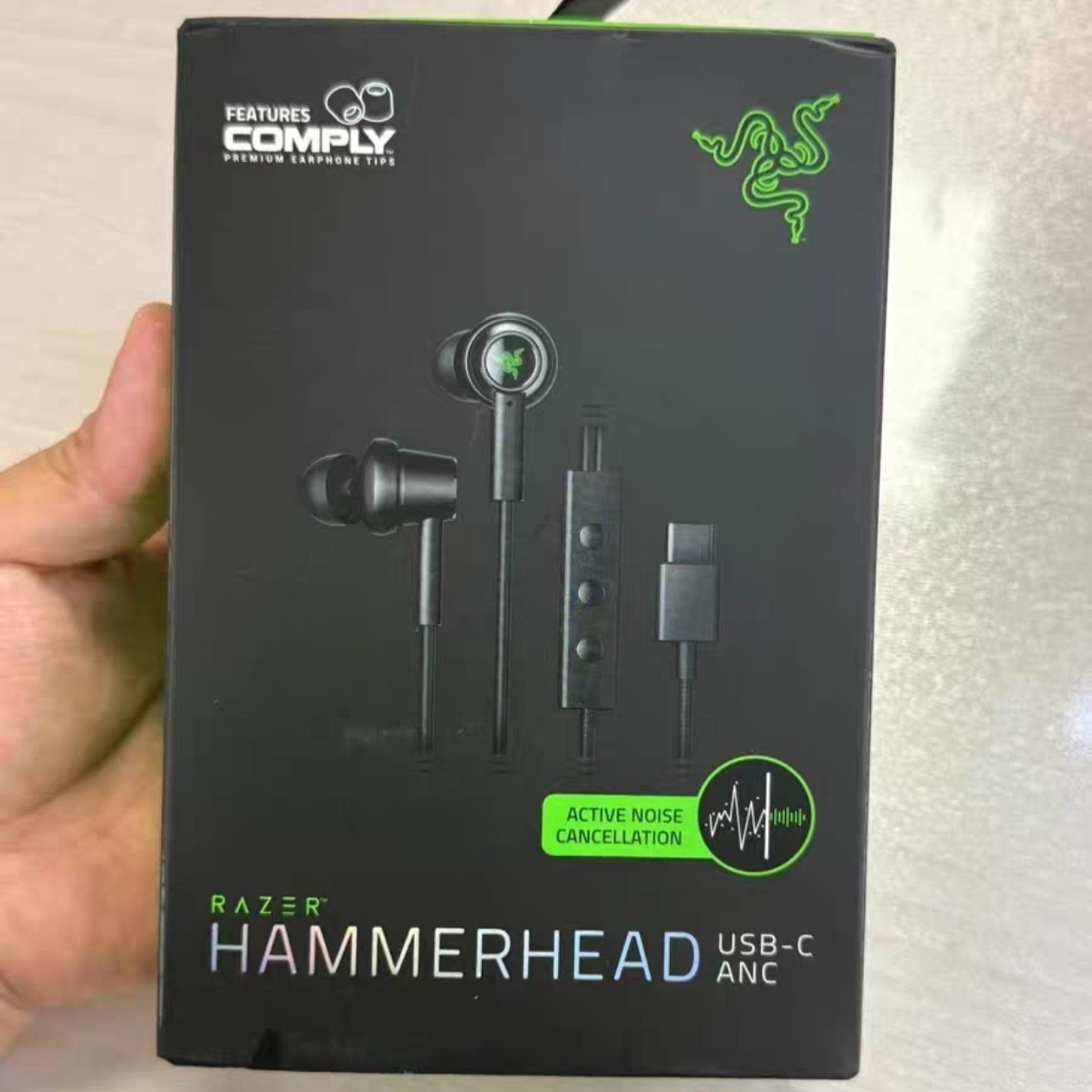 Razer雷蛇战锤狂鲨USB-C降噪版入耳耳塞式游戏电竞有线手机耳机