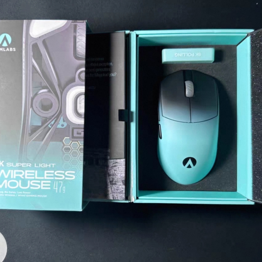 LAMZU兰族Maya X AIMLABS联名版玛雅X青黑色万金油模具8K无线鼠标